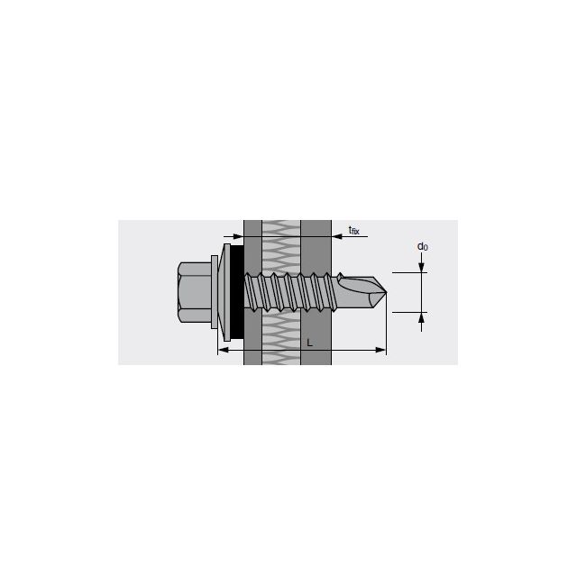 GTX 5 Винт самосверлящий из нержавеющей стали, биметаллический, с шайбой S14 и прокладкой EPDM, Диаметр винта, мм: 5,5, Длина винта L, мм: 25 ,фото 2